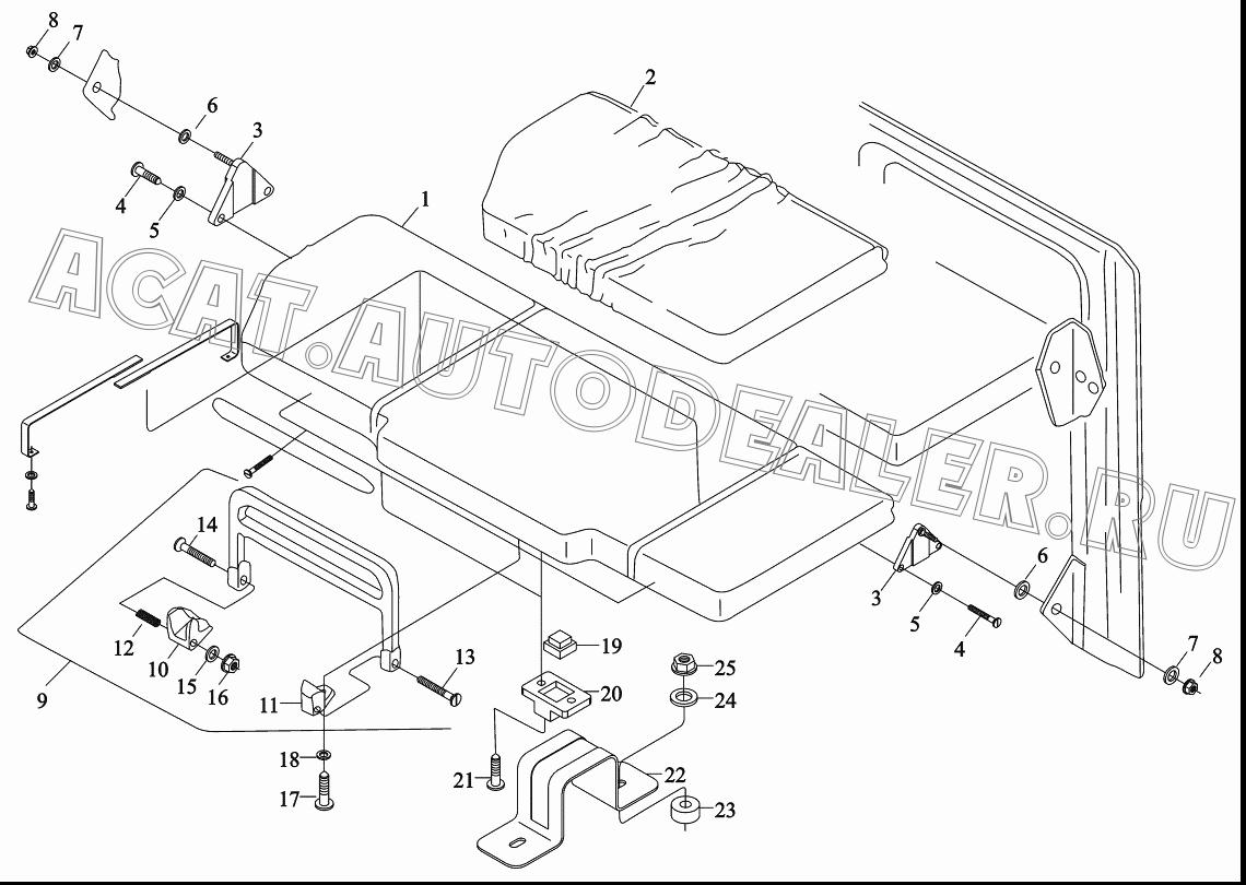 Спальное место в сборе DZ1644570020 для Shaanxi SX3255NR384 (6x4), SX3315DR326, SX3315DV326 (8x4)