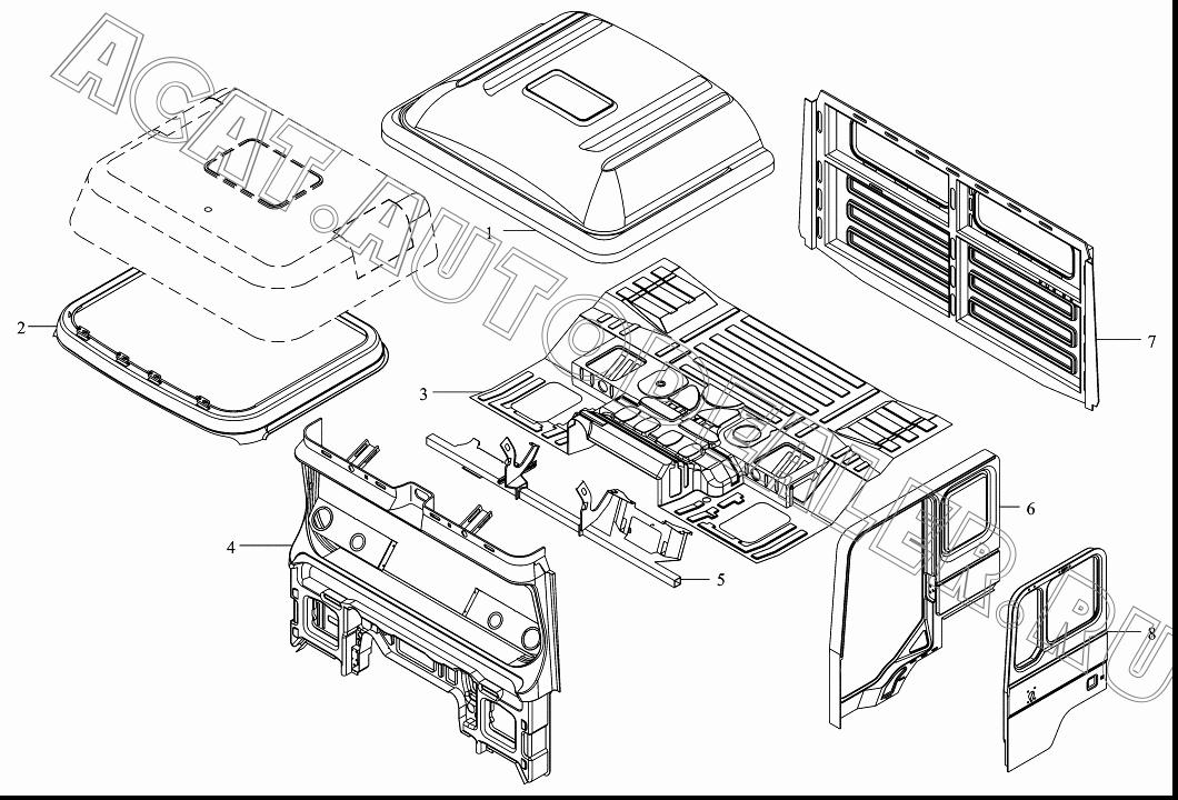 Панель левая в сборе DZ1644200101 для Shaanxi SX3255NR384 (6x4), SX3315DR326, SX3315DV326 (8x4)