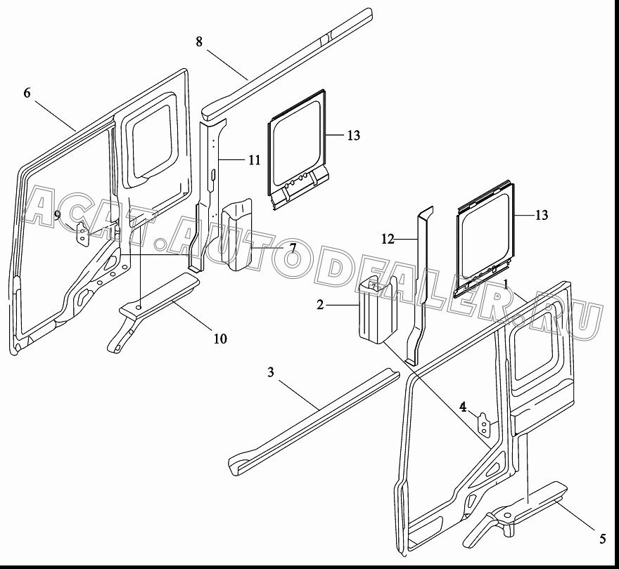 Панель боковины левая DZ1644200011 для Shaanxi SX3255NR384 (6x4), SX3315DR326, SX3315DV326 (8x4)