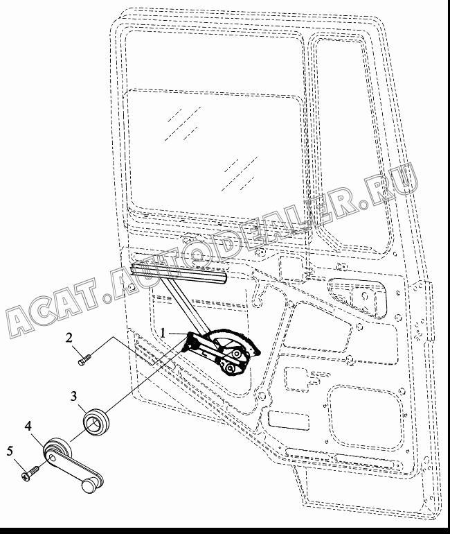 Стеклоподъемник левый 81.62640.6057 для Shaanxi SX3255NR384 (6x4), SX3315DR326, SX3315DV326 (8x4)