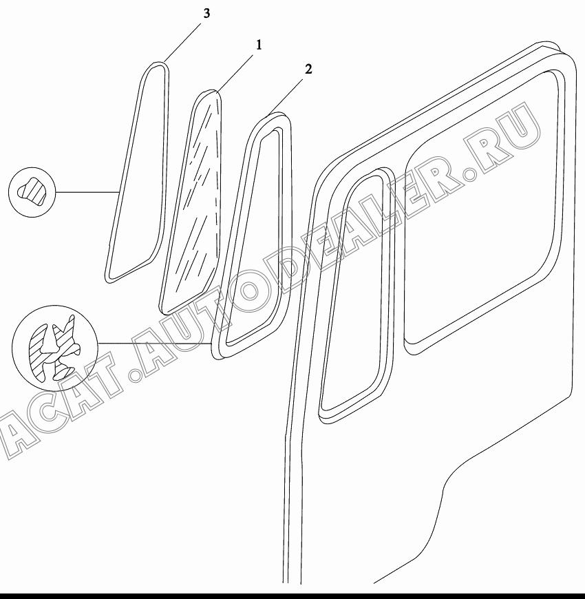 Форточка DZ1643350012 для Shaanxi SX3255NR384 (6x4), SX3315DR326, SX3315DV326 (8x4)