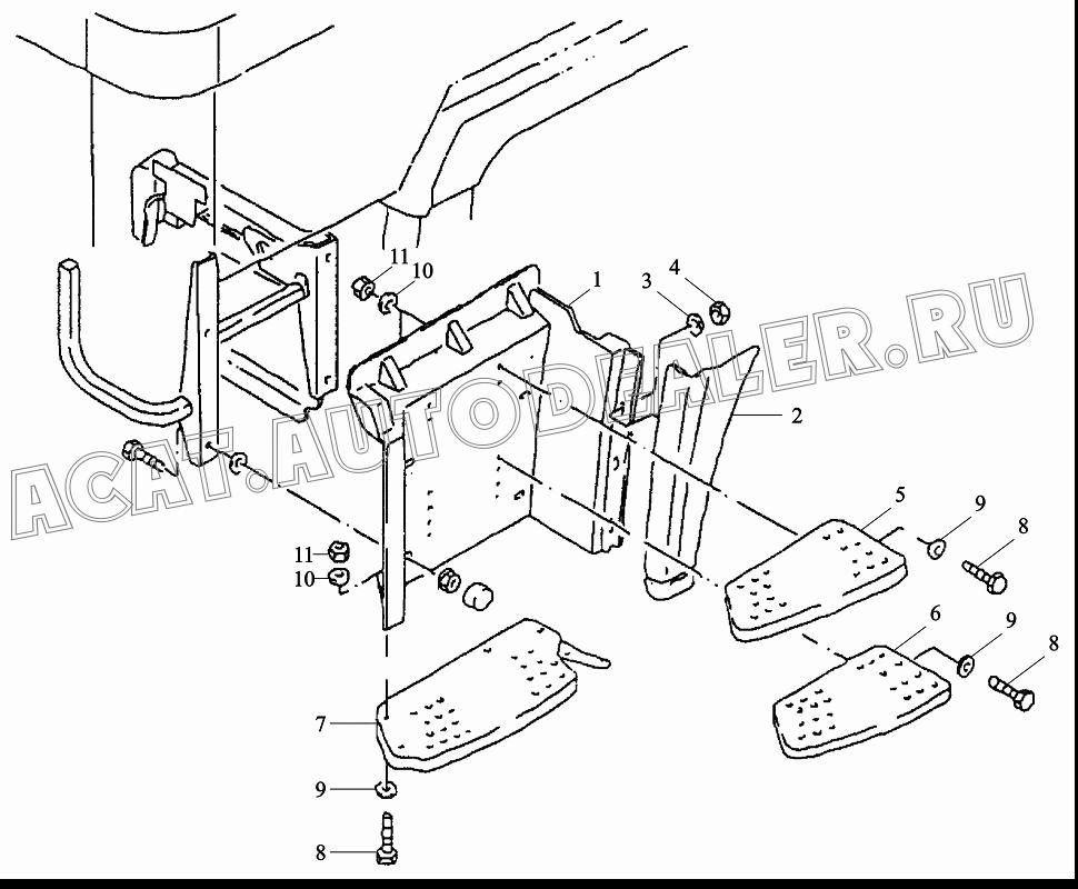 Подножка левой двери DZ1642240112 для Shaanxi SX3255NR384 (6x4), SX3315DR326, SX3315DV326 (8x4)