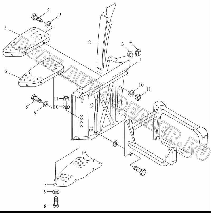 Подножка правой двери DZ1642240113 для Shaanxi SX3255NR384 (6x4), SX3315DR326, SX3315DV326 (8x4)