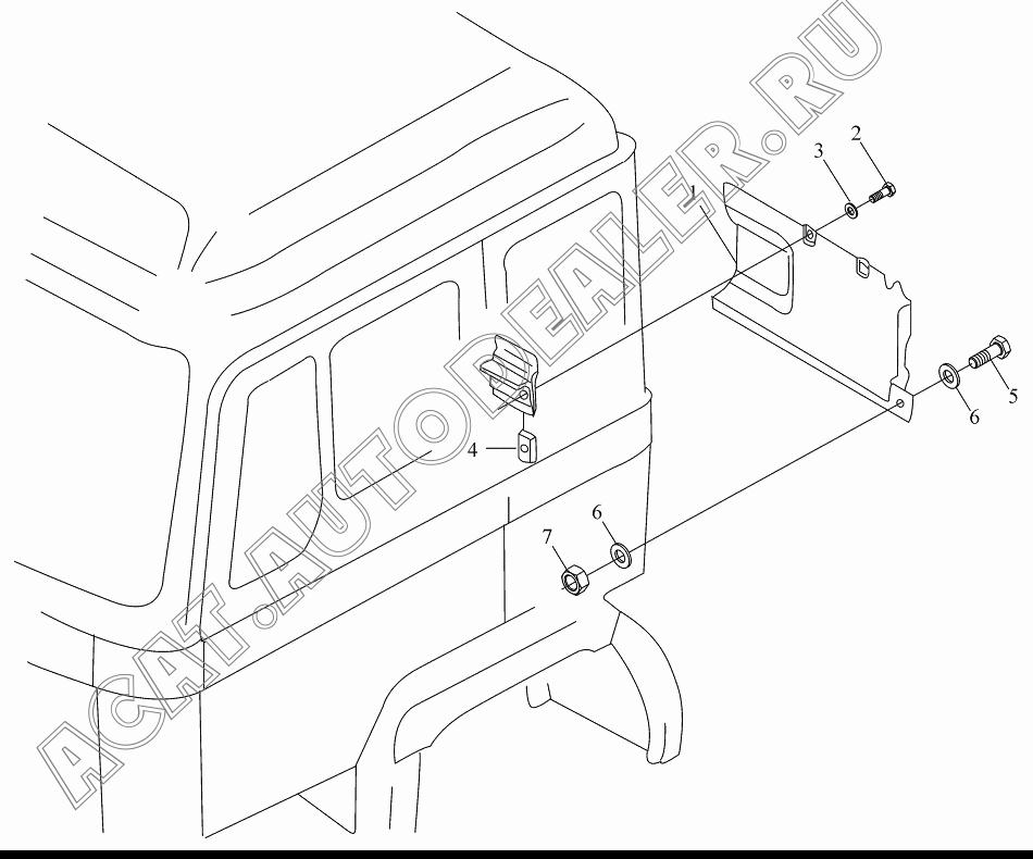 Крышка левая задняя DZ1644930011 для Shaanxi SX3255NR384 (6x4), SX3315DR326, SX3315DV326 (8x4)