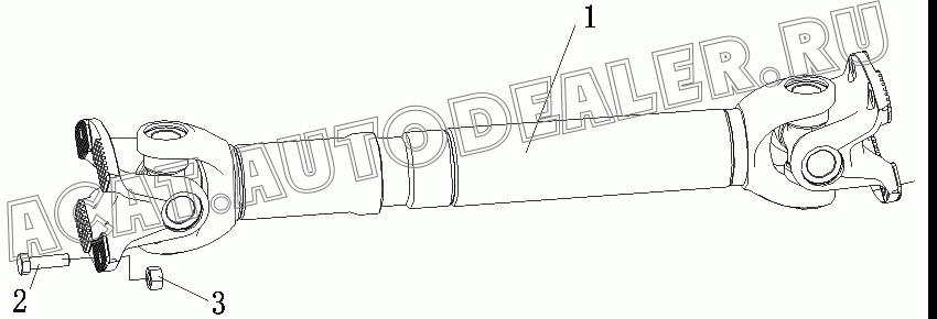 Карданный вал DZ9114314168 для Shaanxi SX4185NT361, SX4185NV361, SX4255NT324, SX4255NV324