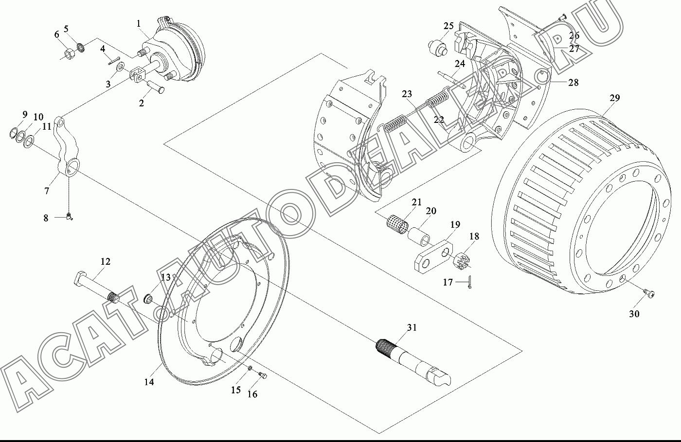 Тормозная камера левая 880 360132 для Shaanxi SX4185NT361, SX4185NV361, SX4255NT324, SX4255NV324