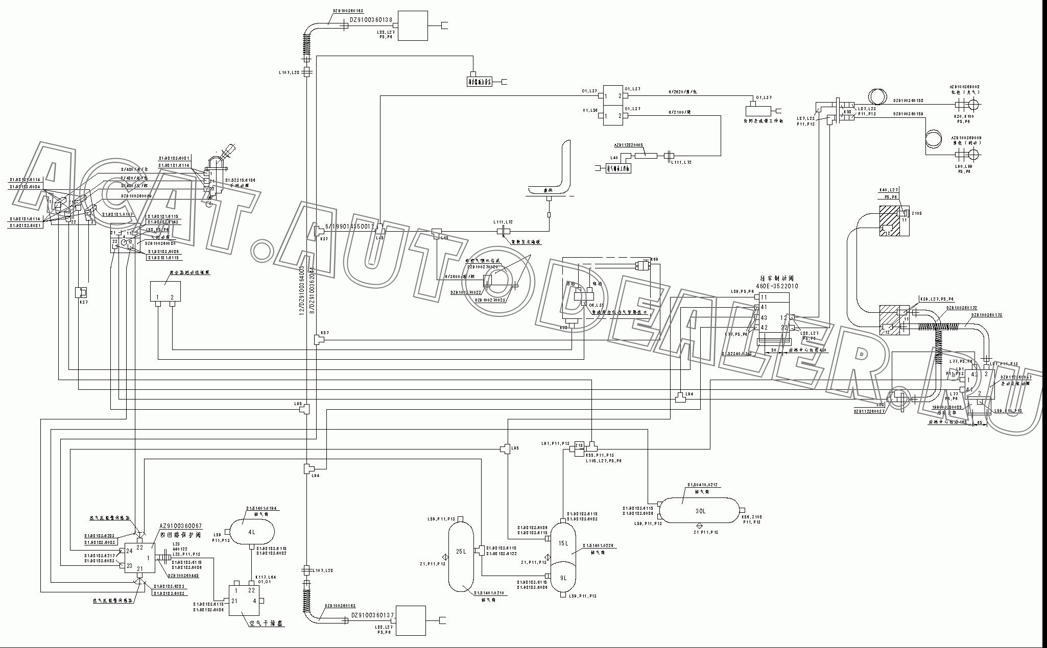 Трубка 6 199114362010 для Shaanxi SX4185NT361, SX4185NV361, SX4255NT324, SX4255NV324