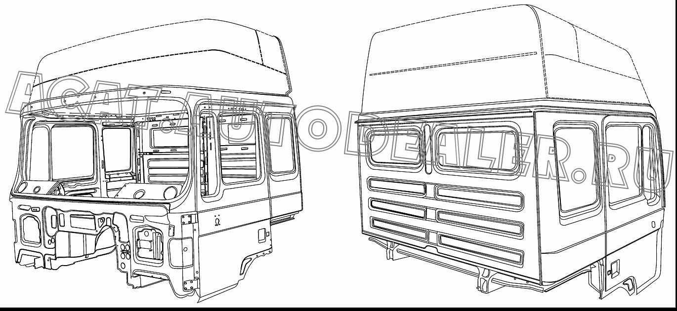 Высокая кабина DC01631000201 для Shaanxi SX4185NT361, SX4185NV361, SX4255NT324, SX4255NV324