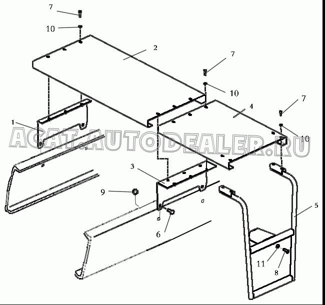 Рабочая площадка средняя DZ9114930641 для Shaanxi SX4185NT361, SX4185NV361, SX4255NT324, SX4255NV324