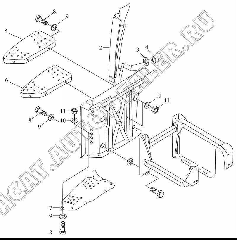 Подножка правой двери DZ1640240298 для Shaanxi SX4185NT361, SX4185NV361, SX4255NT324, SX4255NV324