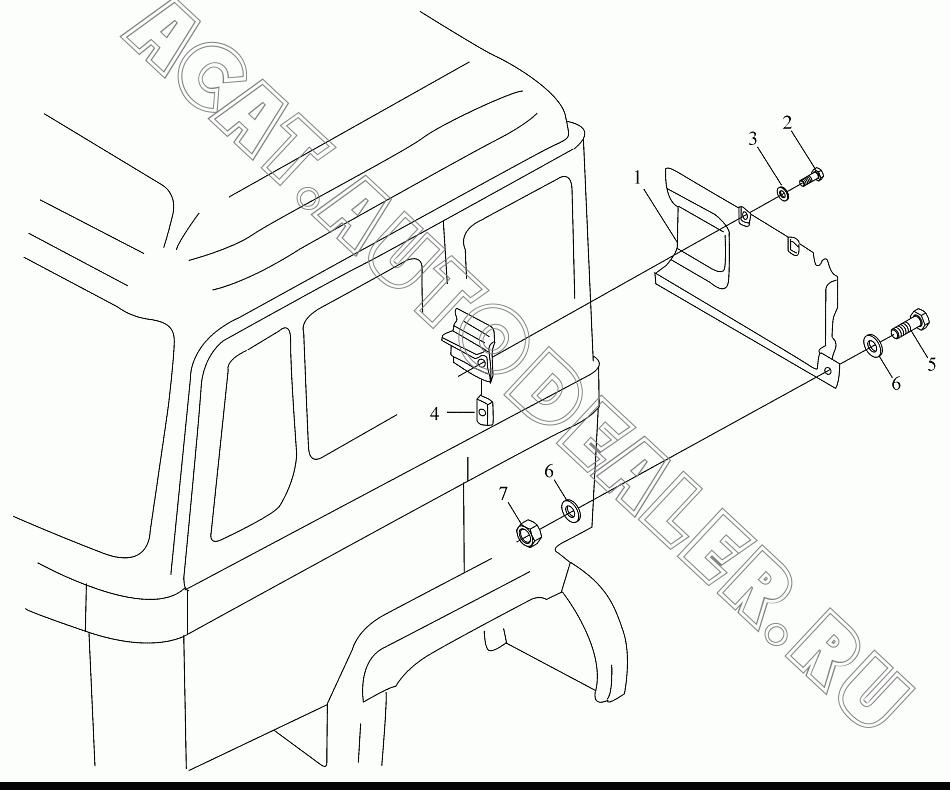 Крышка левая задняя 81.62710.0002 для Shaanxi SX4185NT361, SX4185NV361, SX4255NT324, SX4255NV324