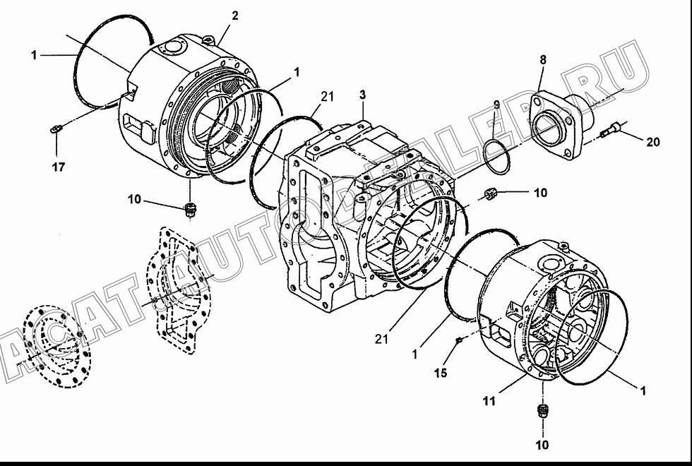 COVER;INTERMEDIATE 2.430-00444 для Doosan DL160