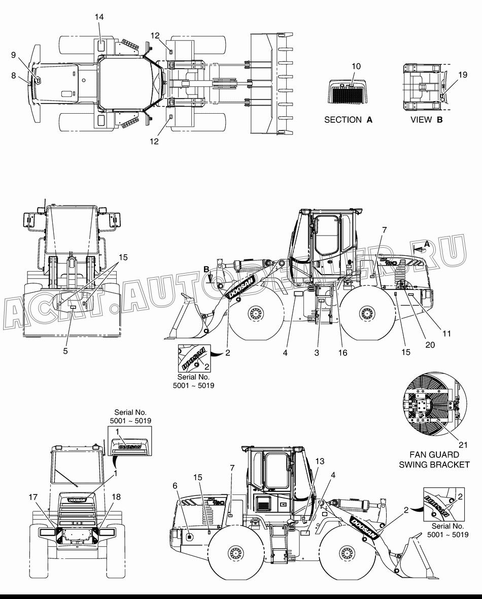 PLATE;NAME 190-00006 для Doosan DL160