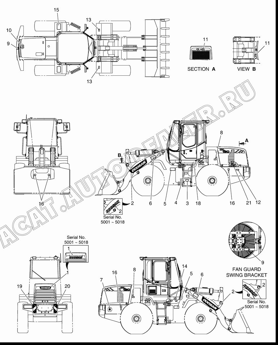 PLATE;NAME(SAFETY LOCK) 190-00121 для Doosan DL160