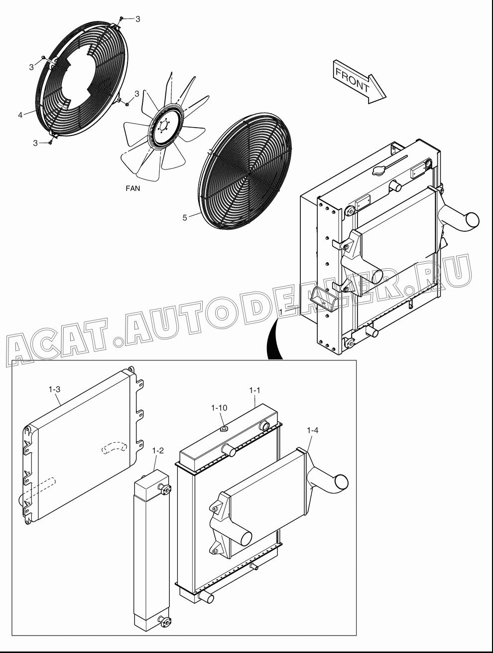 RADIATOR K1014337B для Doosan DL200