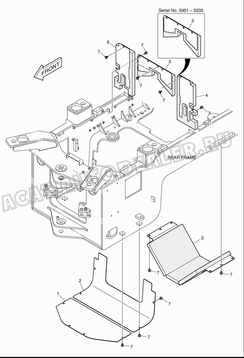 COVER;BAFFLE K1016029B для Doosan DL200