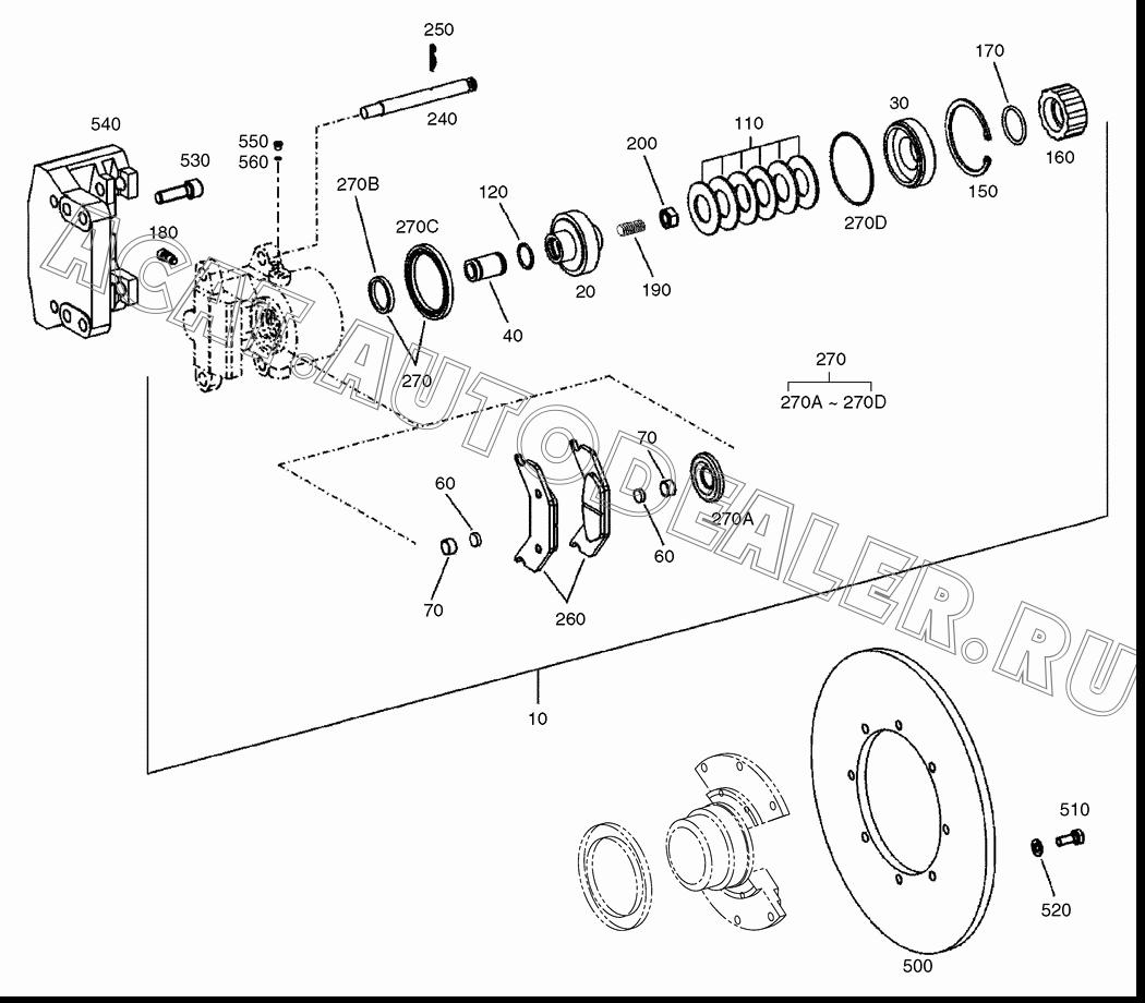 PARKING BRAKE ASS'Y K9000590 для Doosan DL250