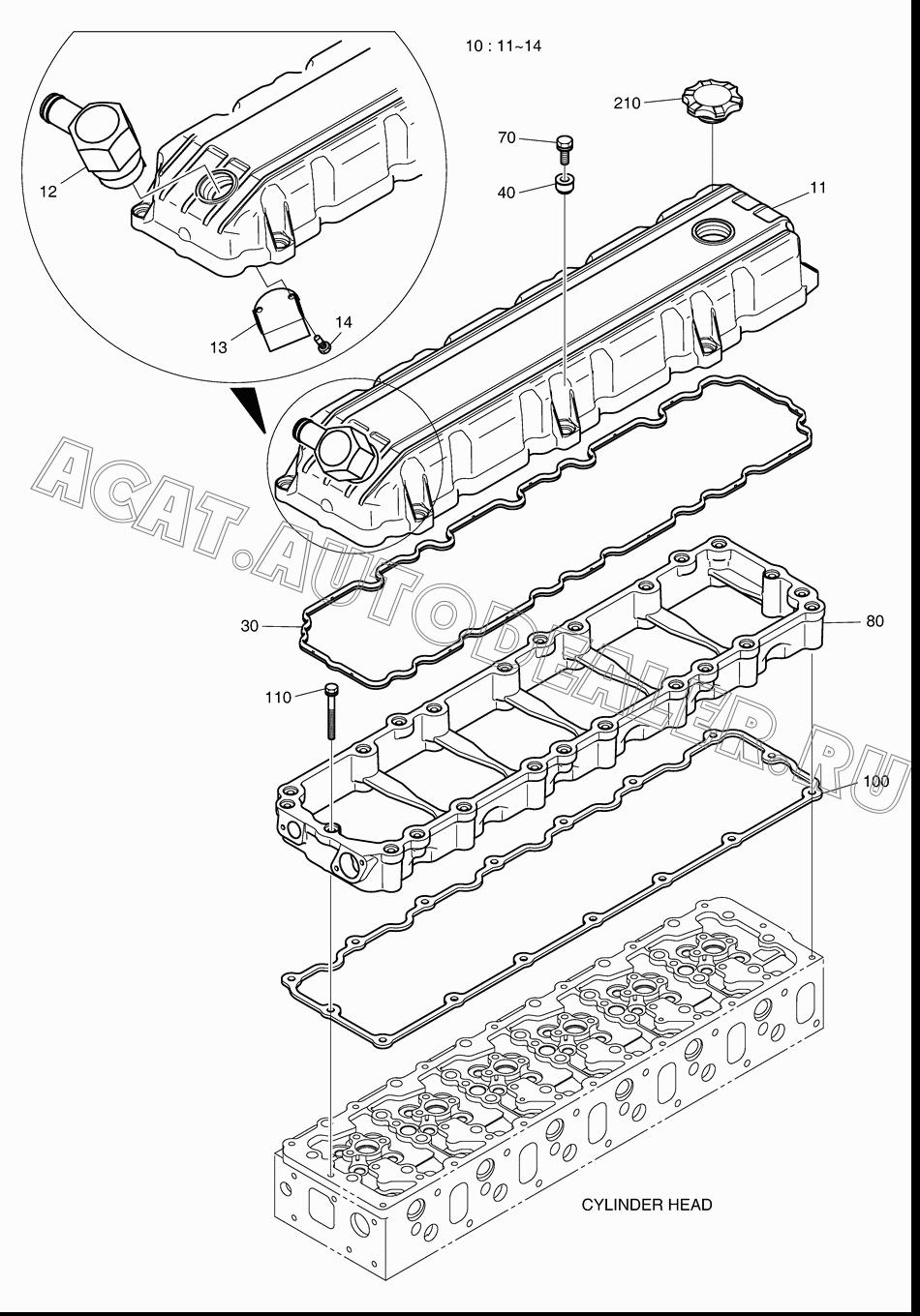 COVER;CYLINDER HEAD 65.03401-0068A для Doosan DL300