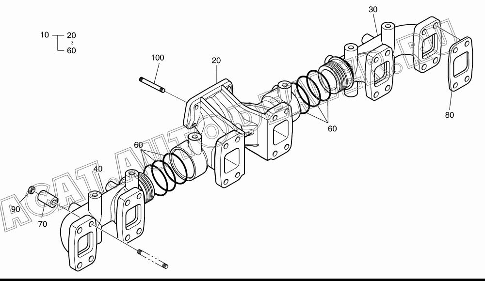 EXHAUST MANIFOLD ASS'Y 65.08100-6075 для Doosan DL300