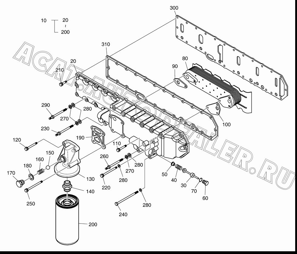 COCK;OIL FILTER 65.05550-0008 для Doosan DL300