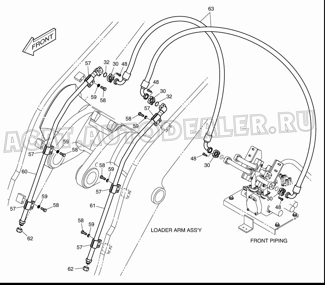 PIPE В сборе;R.H 420207-00361 для Doosan DL300