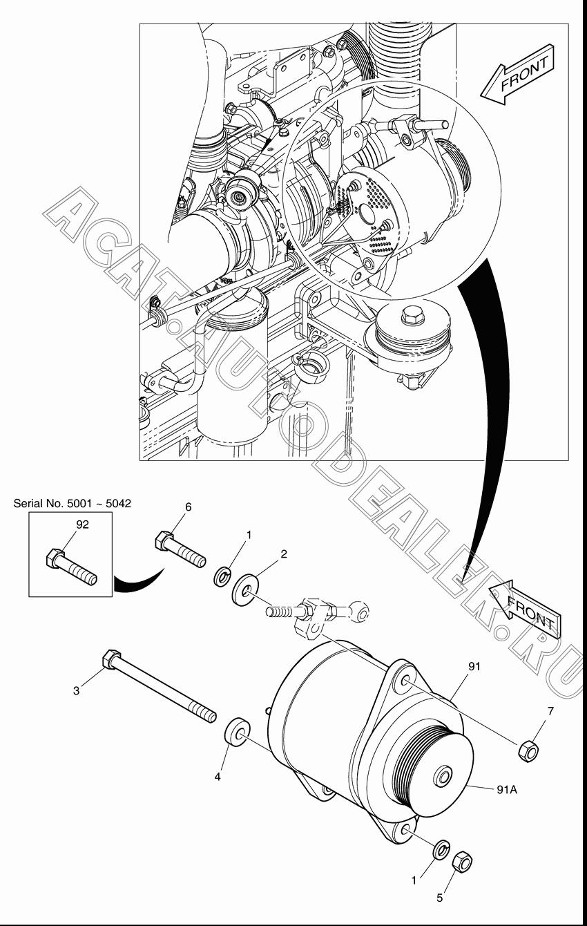 ALTENATOR MOUNTING K1014729A для Doosan DL300