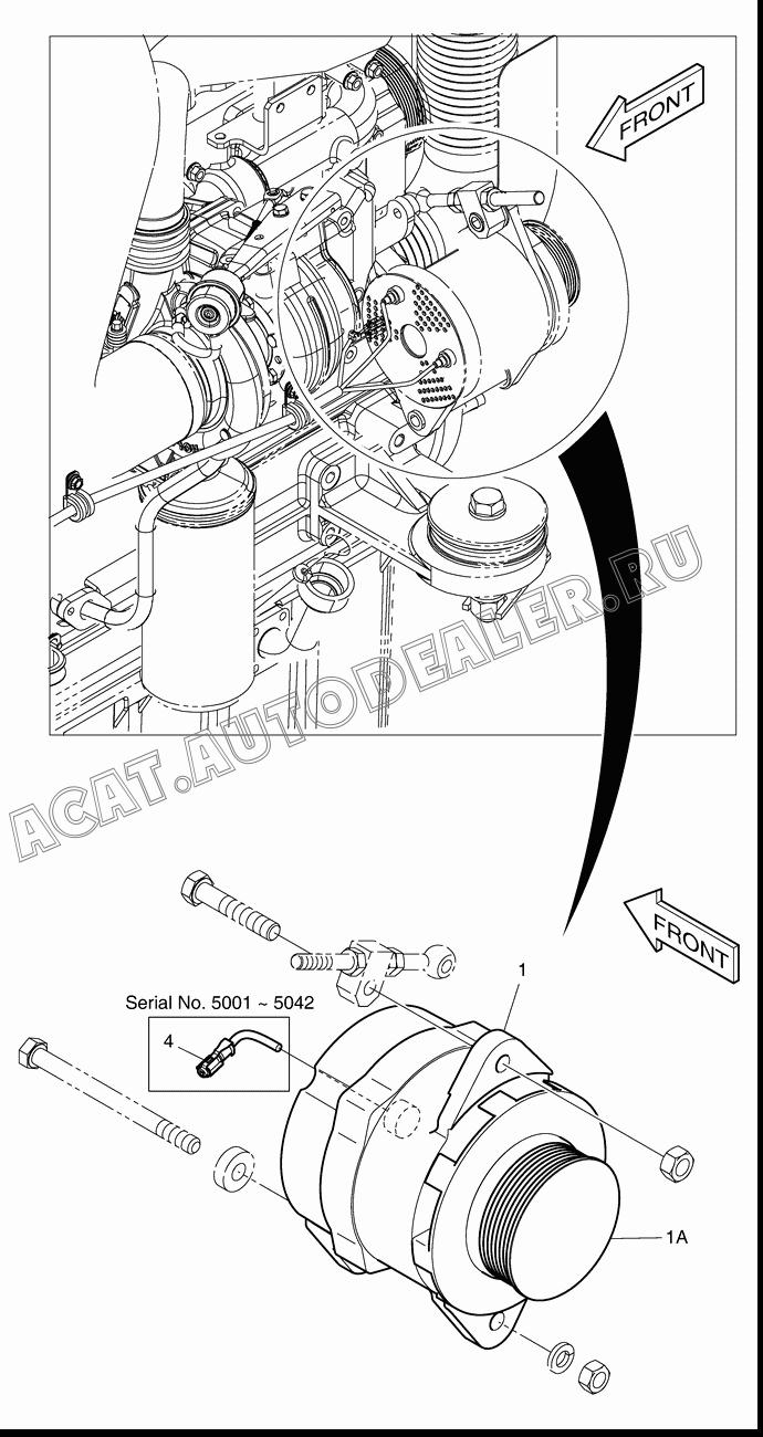 ELECTRIC;ALTENATOR (80A) K1014731 для Doosan DL300