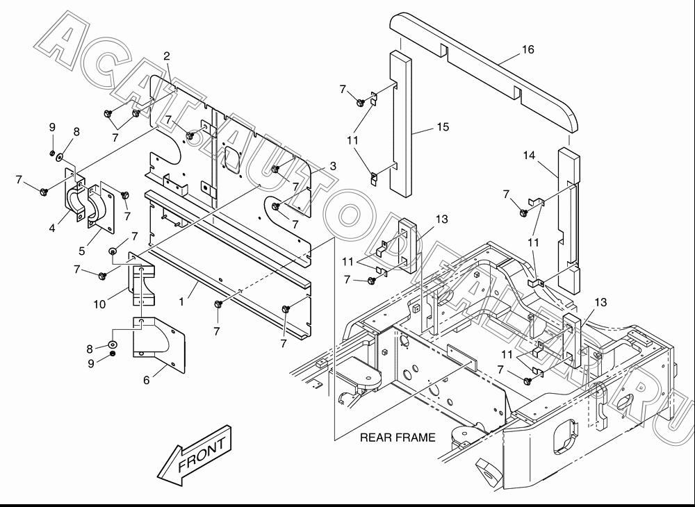 COVER;BAFFLE K1006828A для Doosan DL300