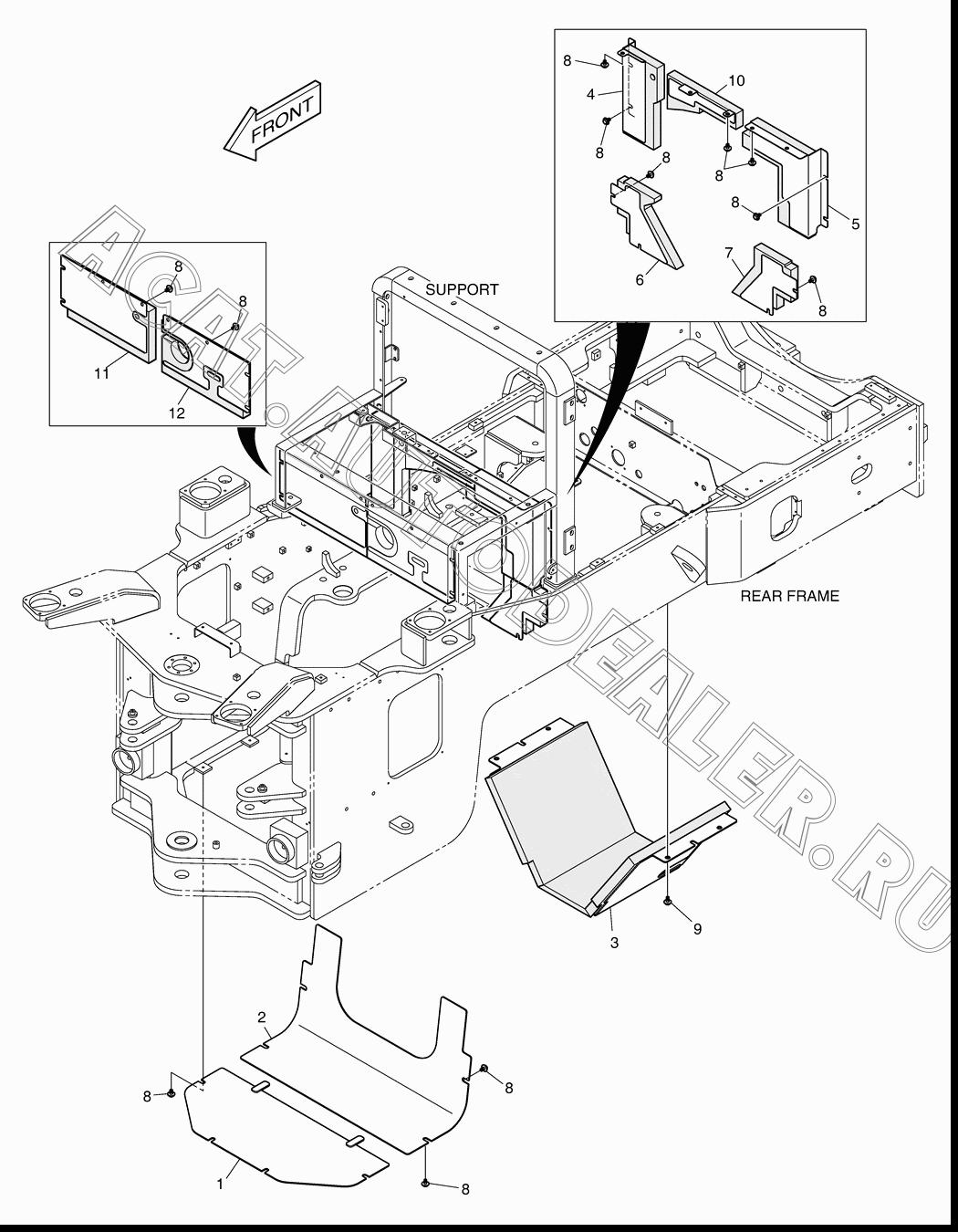 COVER;BAFFLE K1007102C для Doosan DL300