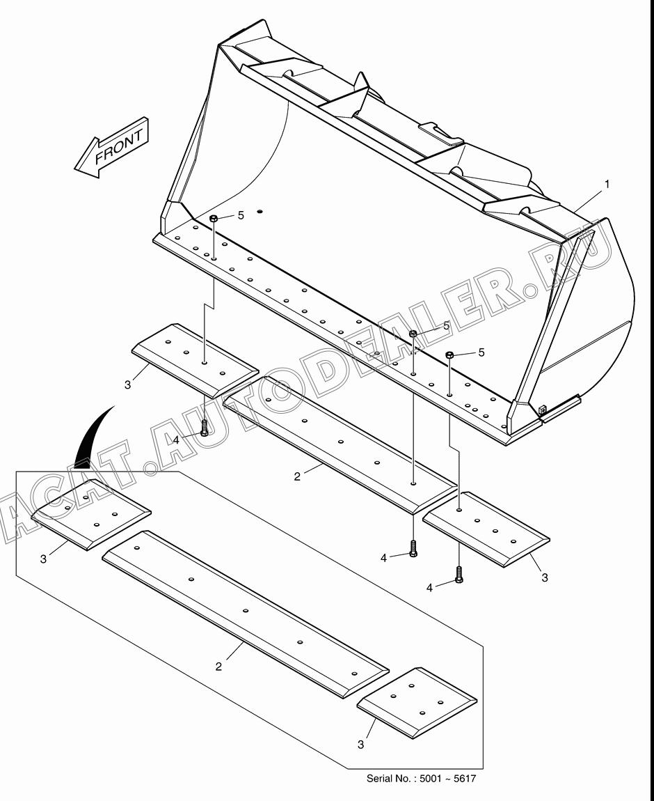 BUCKET- 3.0m3 - CUTTING K1005462A для Doosan DL300