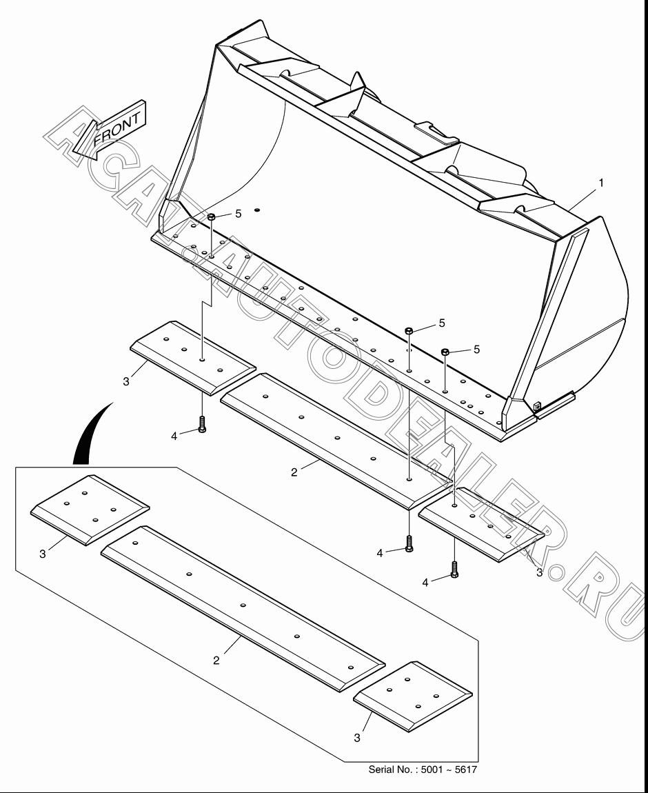 BUCKET- 3.2m3 - CUTTING K1026718 для Doosan DL300