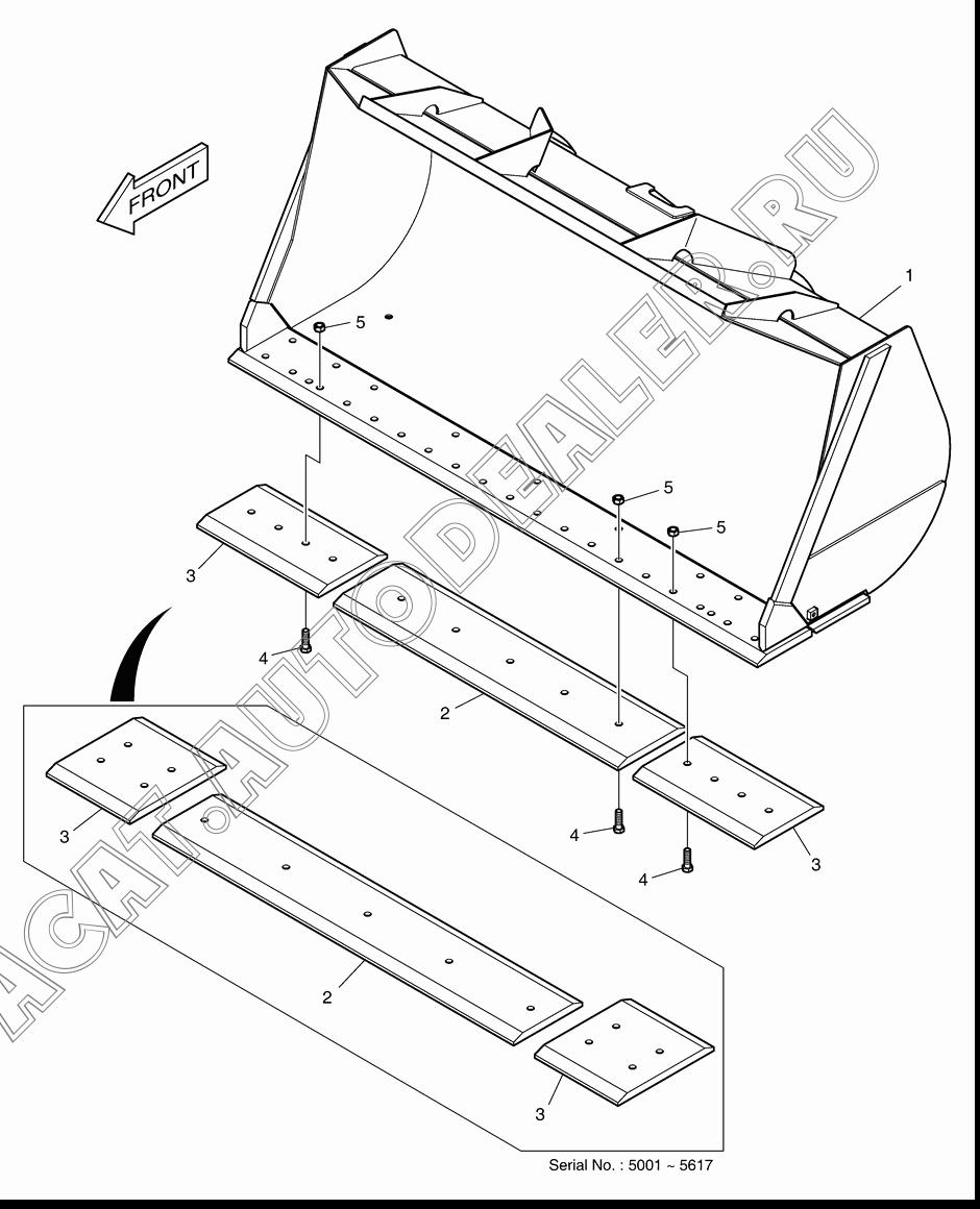 BUCKET- 2.9m3 - CUTTING K1029682 для Doosan DL300