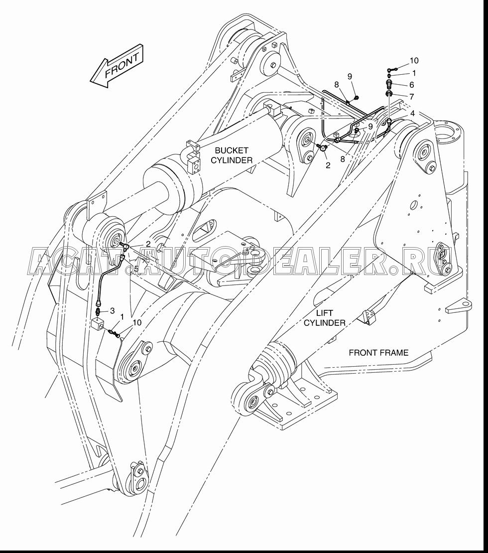 FRONT LUBRICATION PIPING K1006808 для Doosan DL300