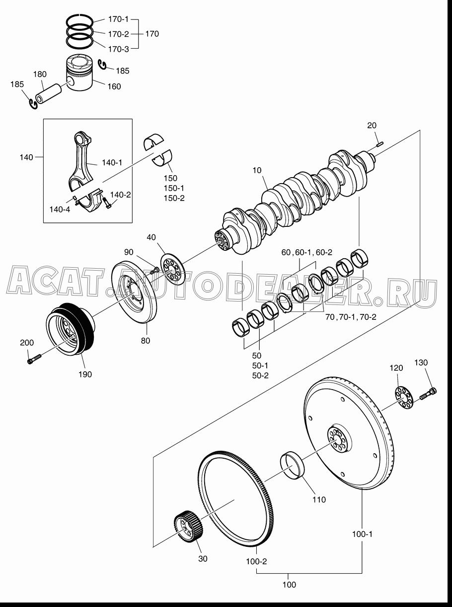 PISTON RING KIT 65.02503-8038 для Doosan DL350