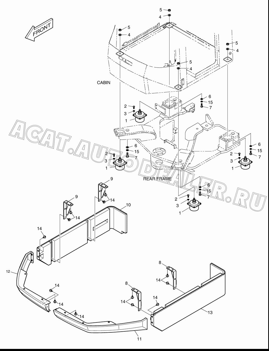 CABIN MOUNTING K1040334 для Doosan DL350