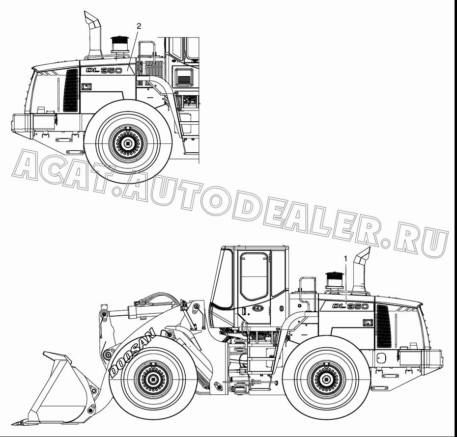 DECAL K1050040 для Doosan DL350