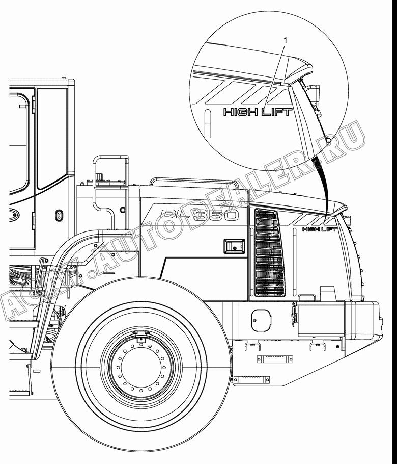 DECAL(HIGH LIFT) K1040827 для Doosan DL350