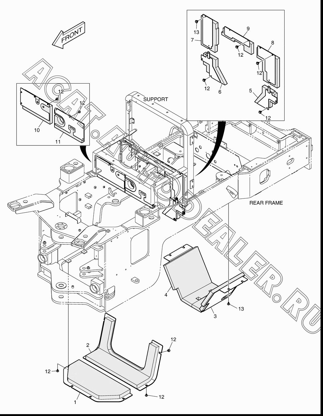 COVER,UNDER 110513-00183 для Doosan DL350