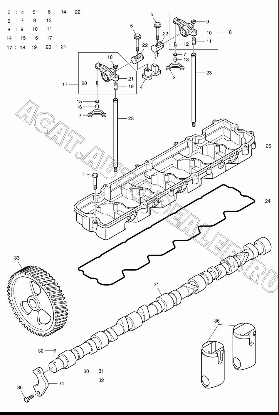 SUPPORT;CAMSHAFT THRUST K9002485 для Doosan DL400