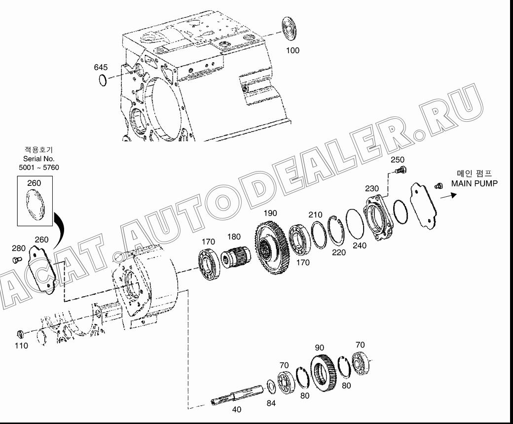 GEAR Z=47 K9002051 для Doosan DL400