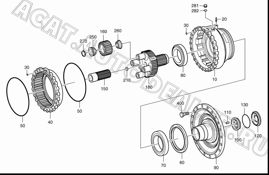 OUTPUT-FRONT AXLE K9000295 для Doosan DL400