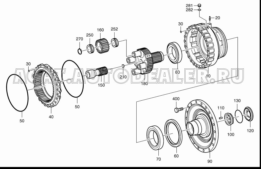 OUTPUT-REAR AXLE K9000624 для Doosan DL400