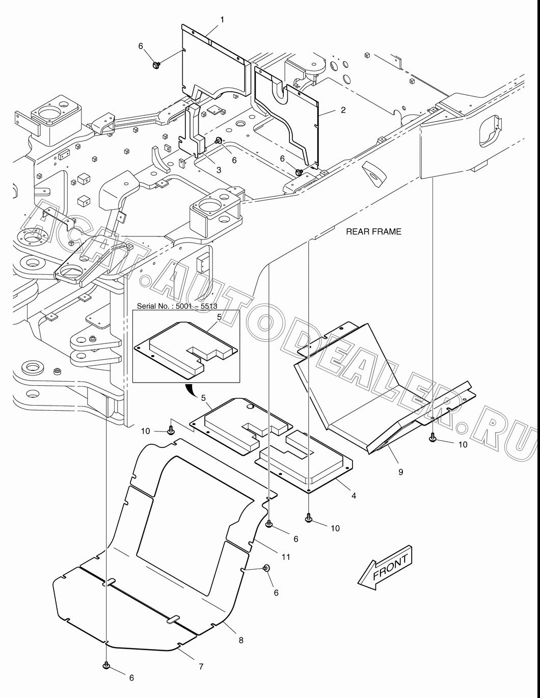 COVER;BAFFLE K1006997C для Doosan DL400