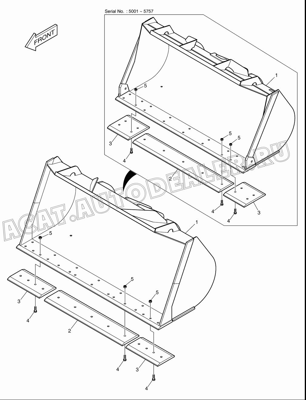 BUCKET - 3.7m3 K1023201B для Doosan DL400