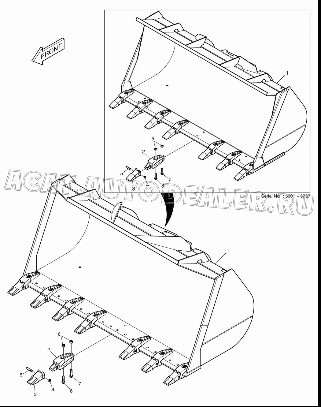 BUCKET;HEAVY DUTY-4.3? K1025004 для Doosan DL400