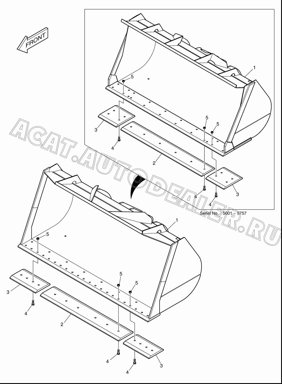 BUCKET ASS'Y 4.5m3 (C/EDGE) K1027994 для Doosan DL400