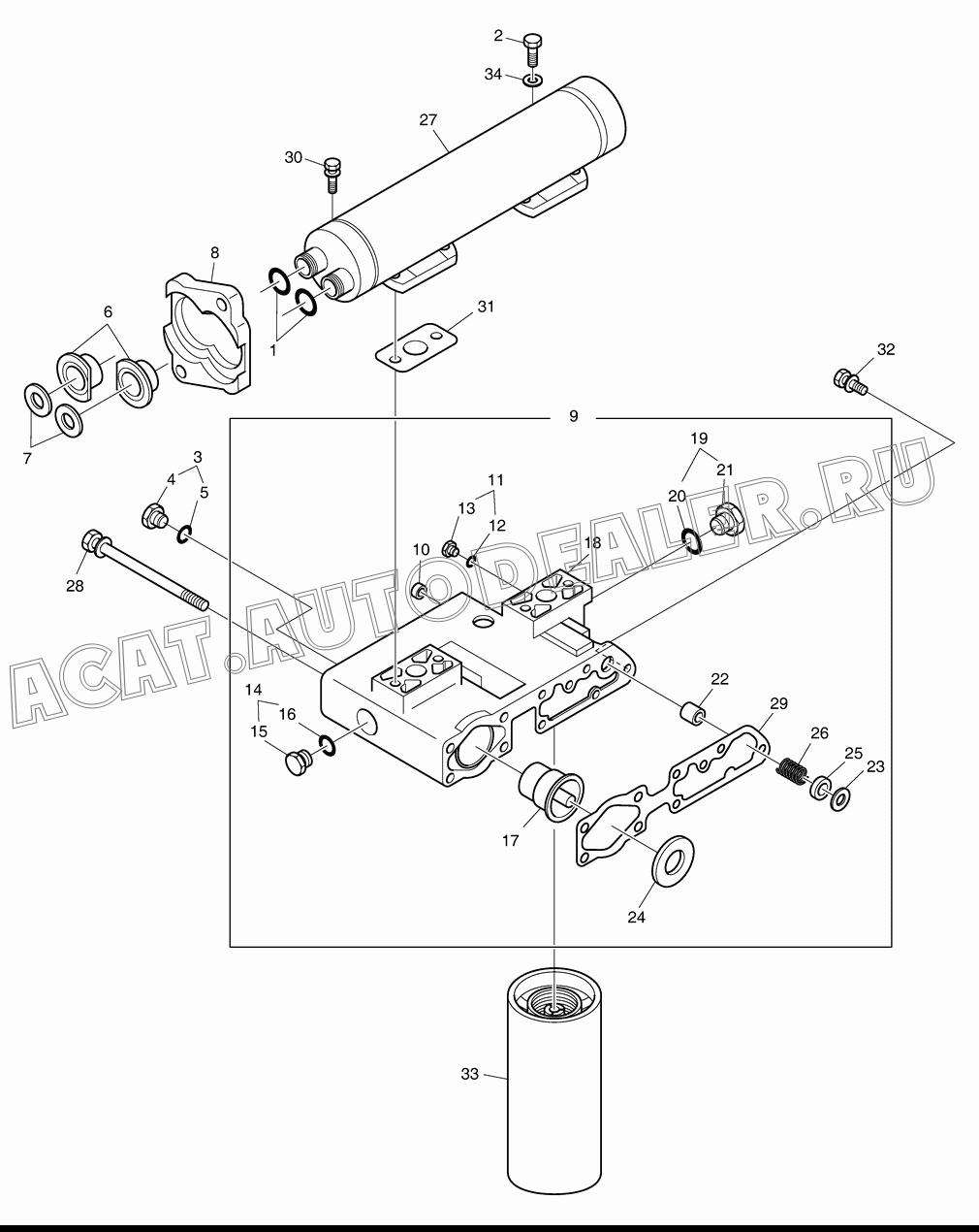 HEAD;LUBE OIL FILTER K9003163 для Doosan DL420