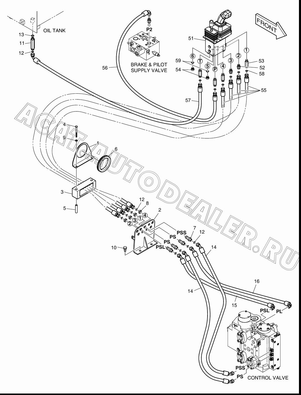 PIPING;PILOT-2 SPOOL 420212-00309 для Doosan DL420