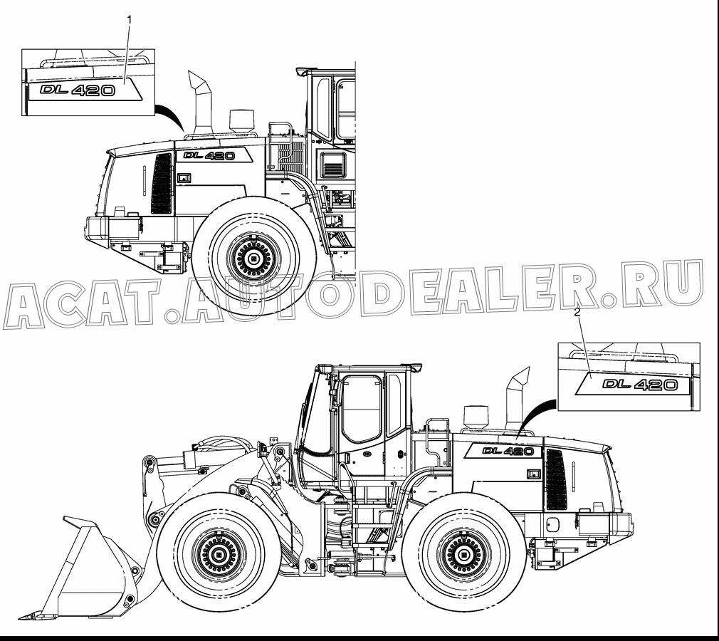 DECAL;R.H(DL420) 950205-00073 для Doosan DL420