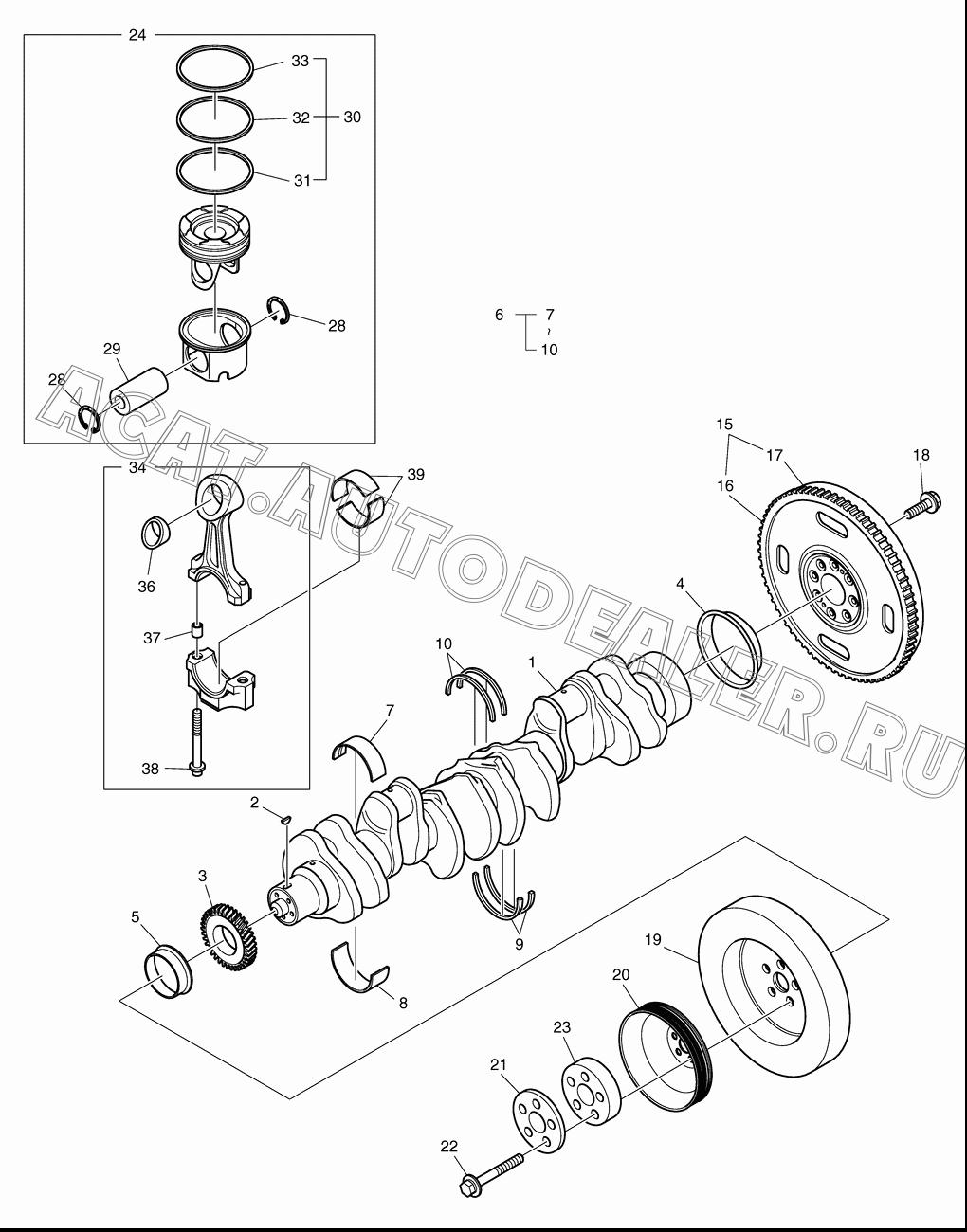 PISTON KIT K9007350 для Doosan DL450